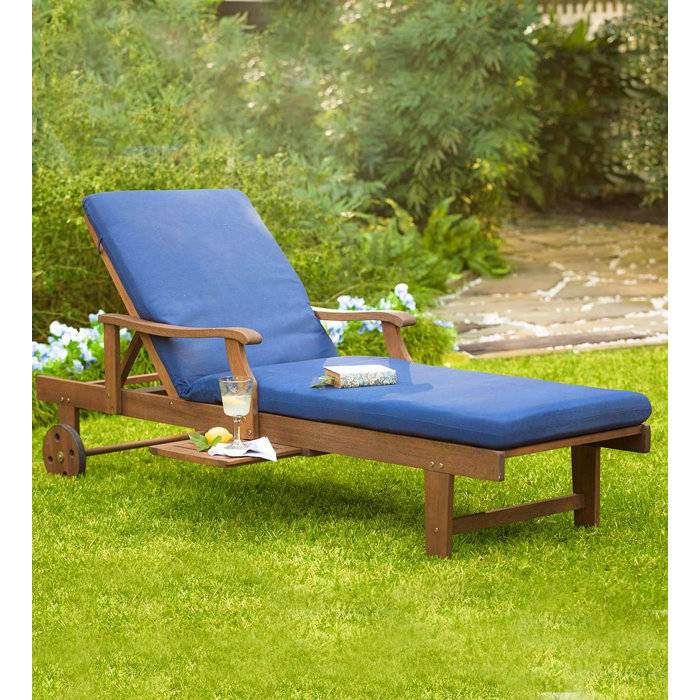 Plow & Hearth Claremont Outdoor Eucalyptus Chaise Lounge | Wayfair